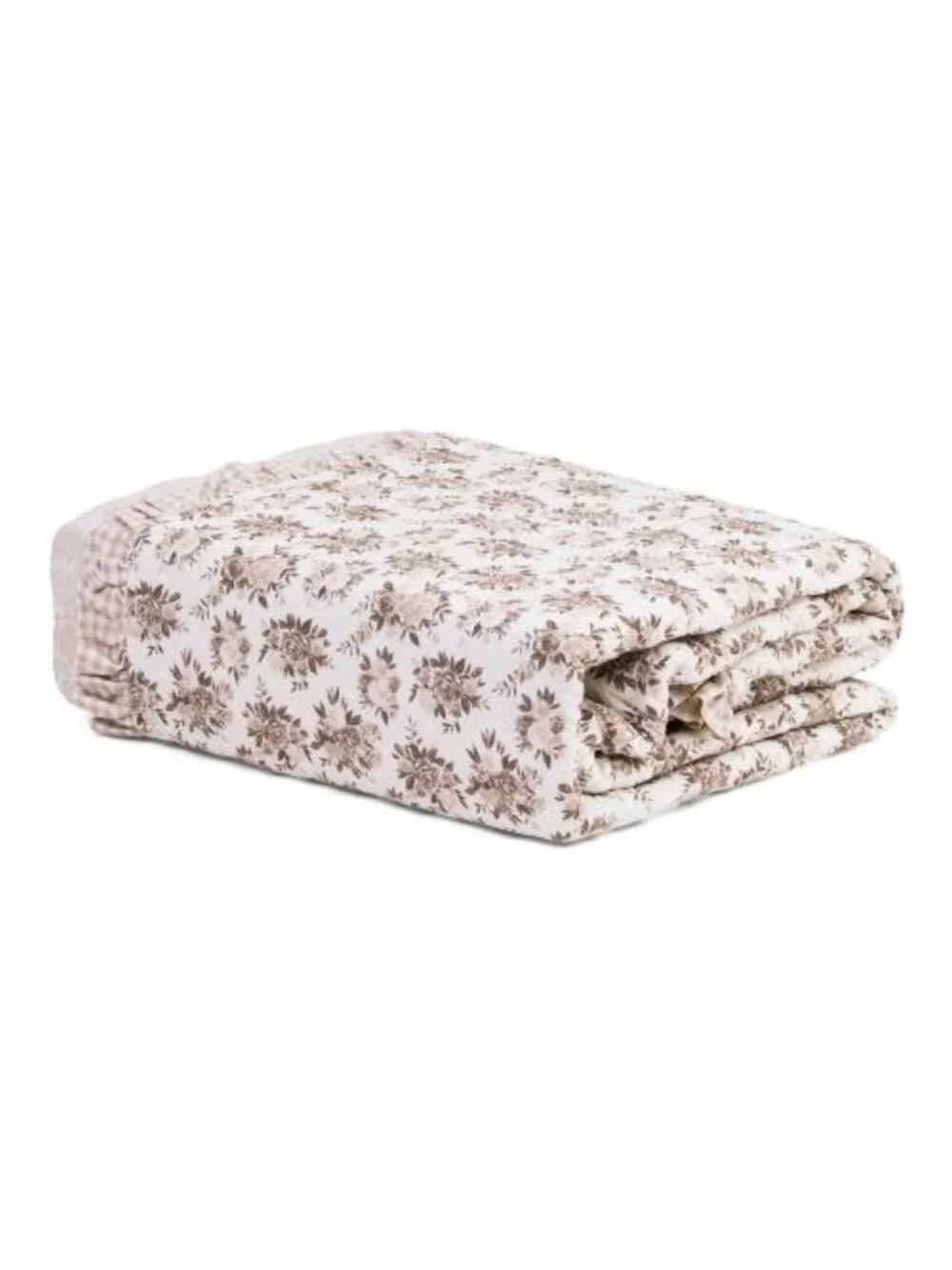 RACHEL ZOE Floral Quilt Set With Ruffle